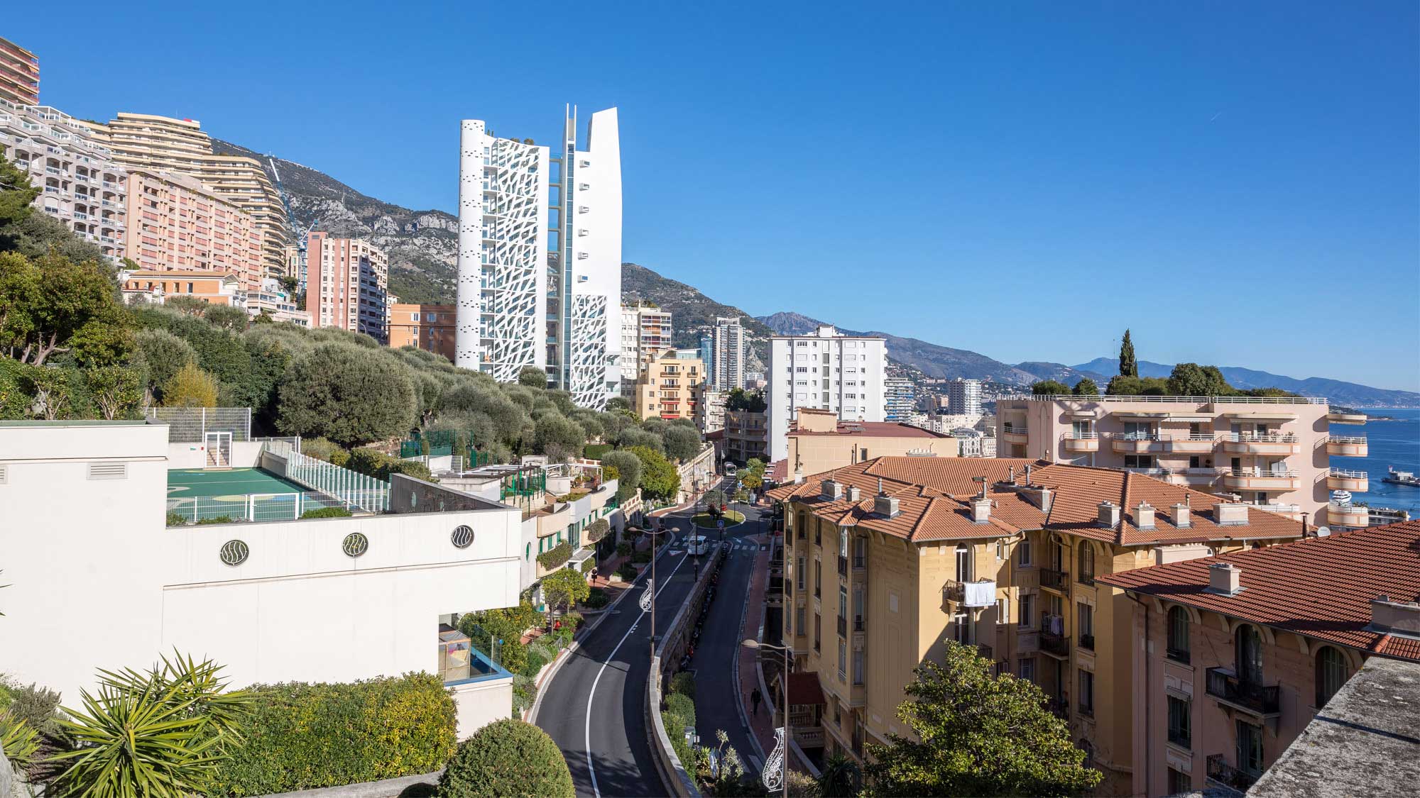 Panoramic view of Monaco and the Mediterranean from Jardin Exotique