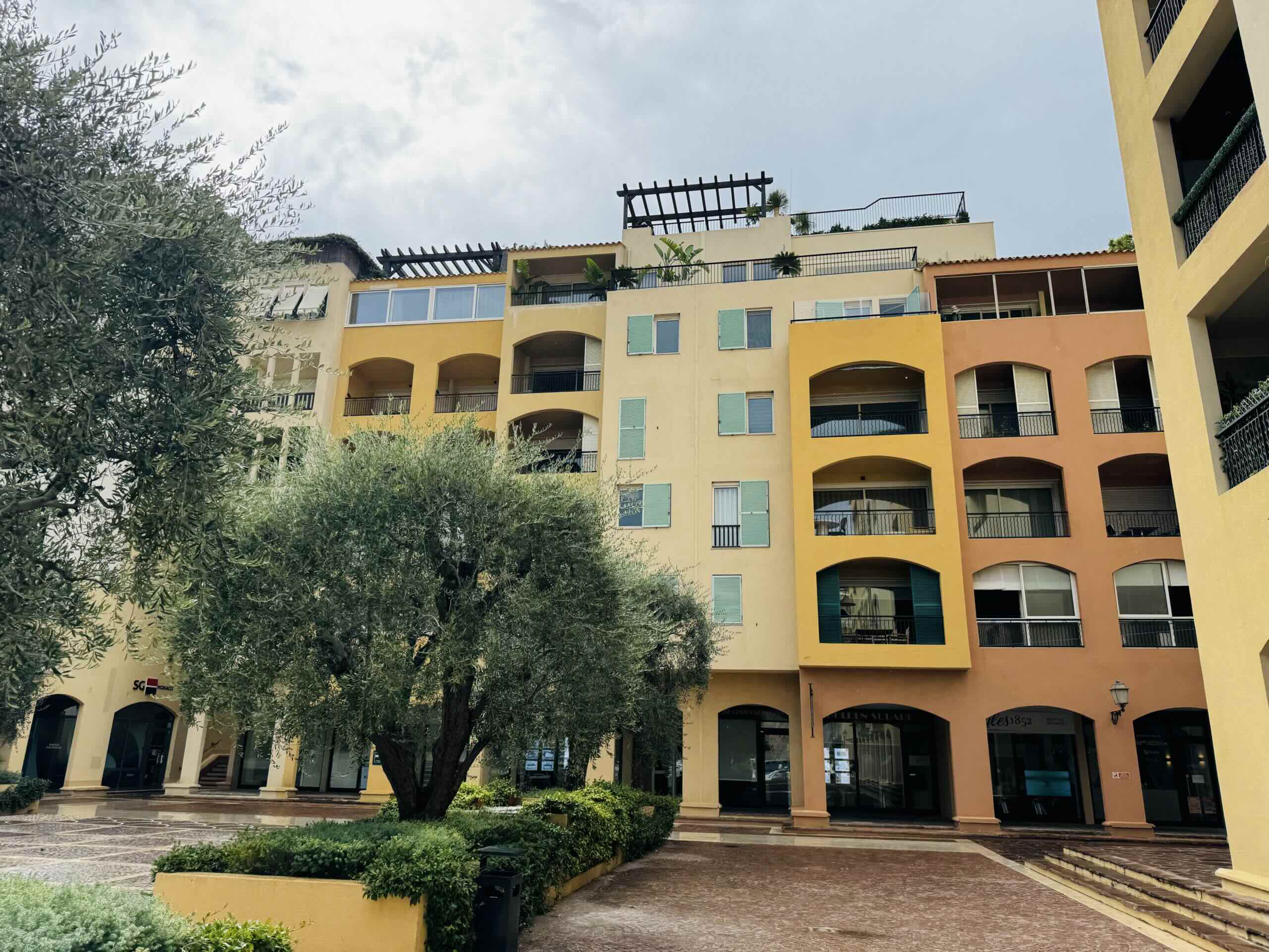 Exterior view of the Botticelli residence in Fontvieille, Monaco, showcasing modern architecture.