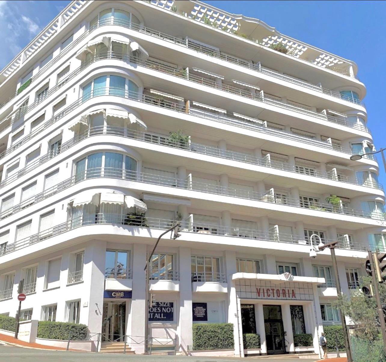 View of the elegant Victoria building in Monte-Carlo with luxurious amenities.