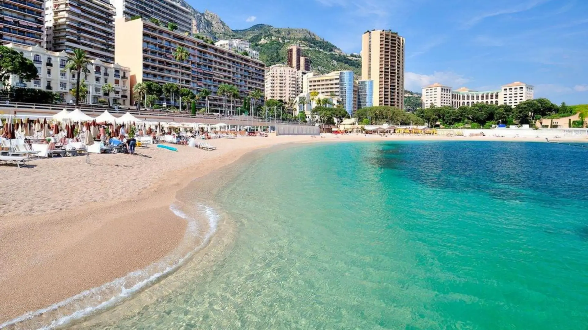 Larvotto beach in the neighbourhood of Larvotto in Monaco