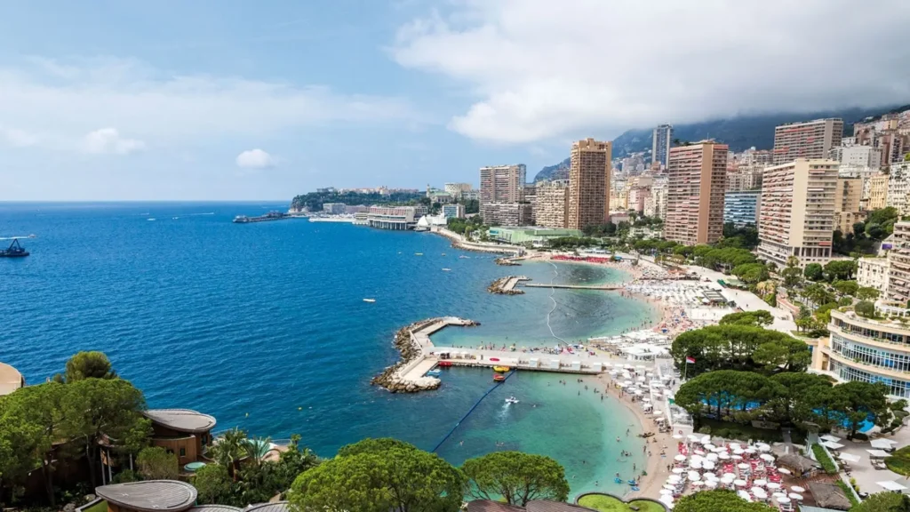 Larvotto beach and Monaco luxury seafront properties