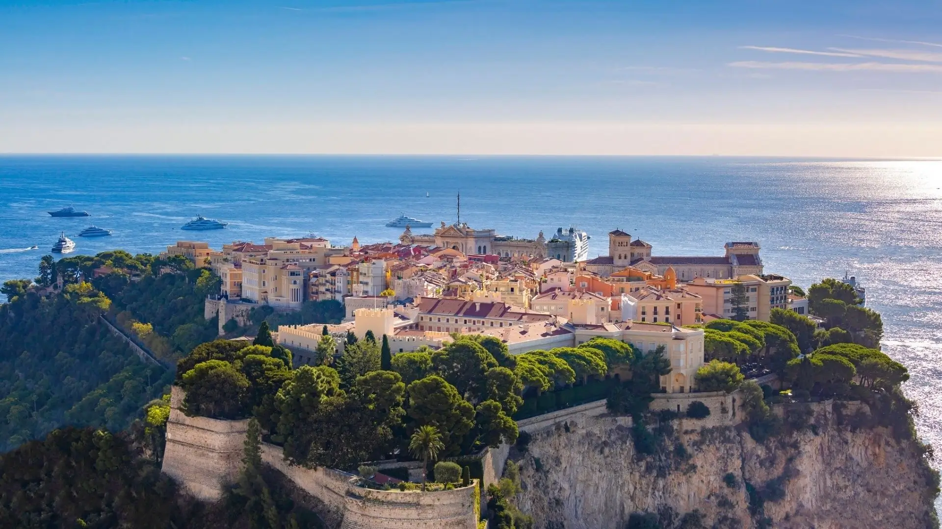 Historic homes in Monaco-Ville, the neighbourhood on Le Rocher in Monaco