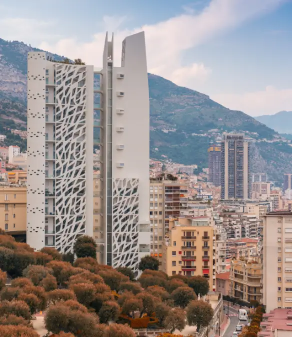 Buildings in Jardin Exotique, a hillside Monaco district