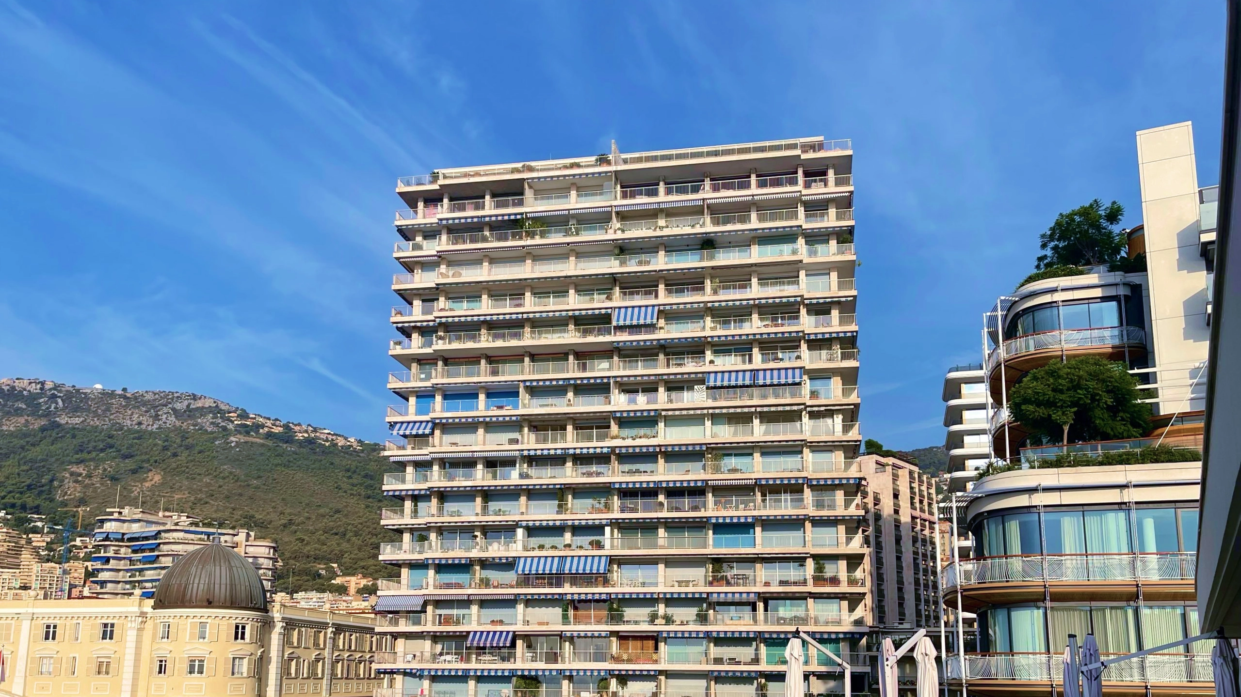 Sun Tower building in Carré d'or and Monte-Carlo district in Monaco