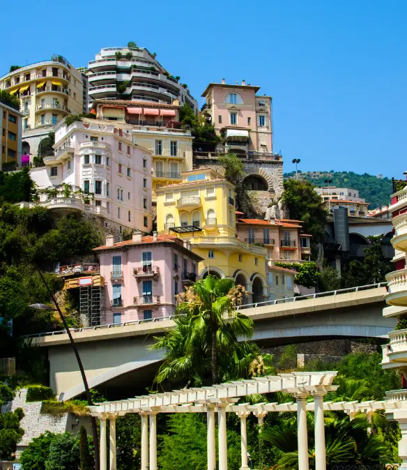 Luxury buildings in Place Sainte-Devote in Monaco