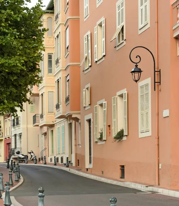 A street in Monaco-Ville, a historic neighbourhood in Monaco with apartments for sale and for rent