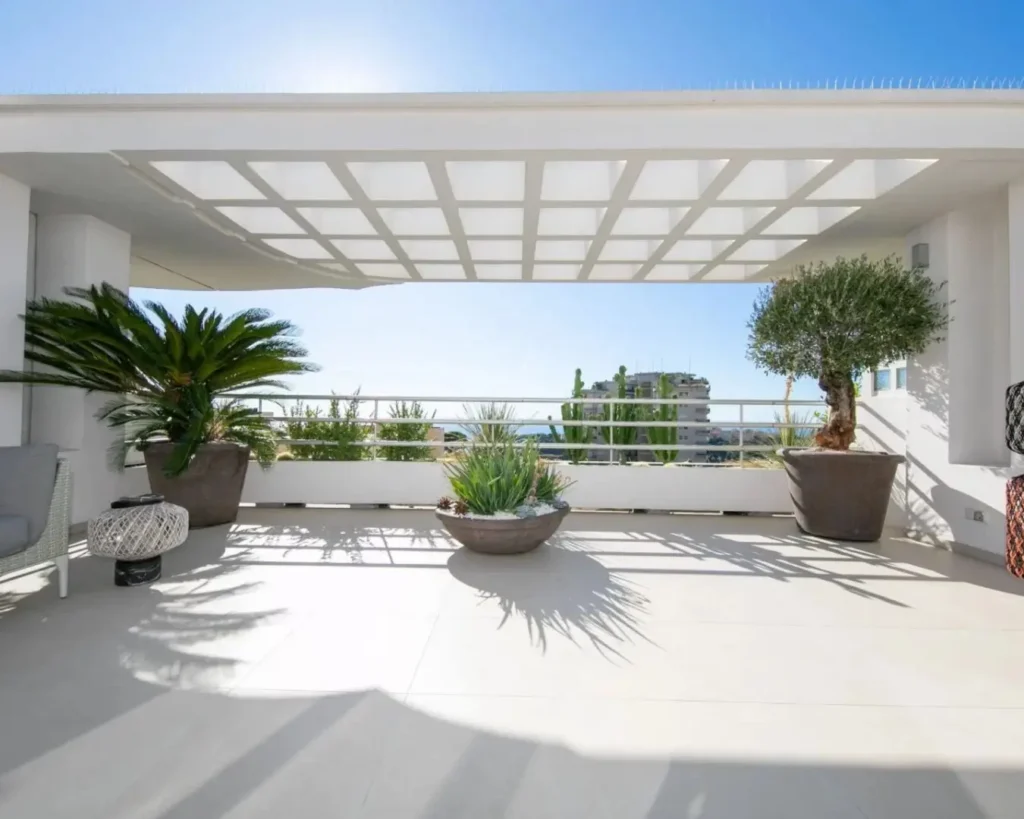 The terrace of Le Victoria, a luxury residential building in Monte-Carlo, Monaco