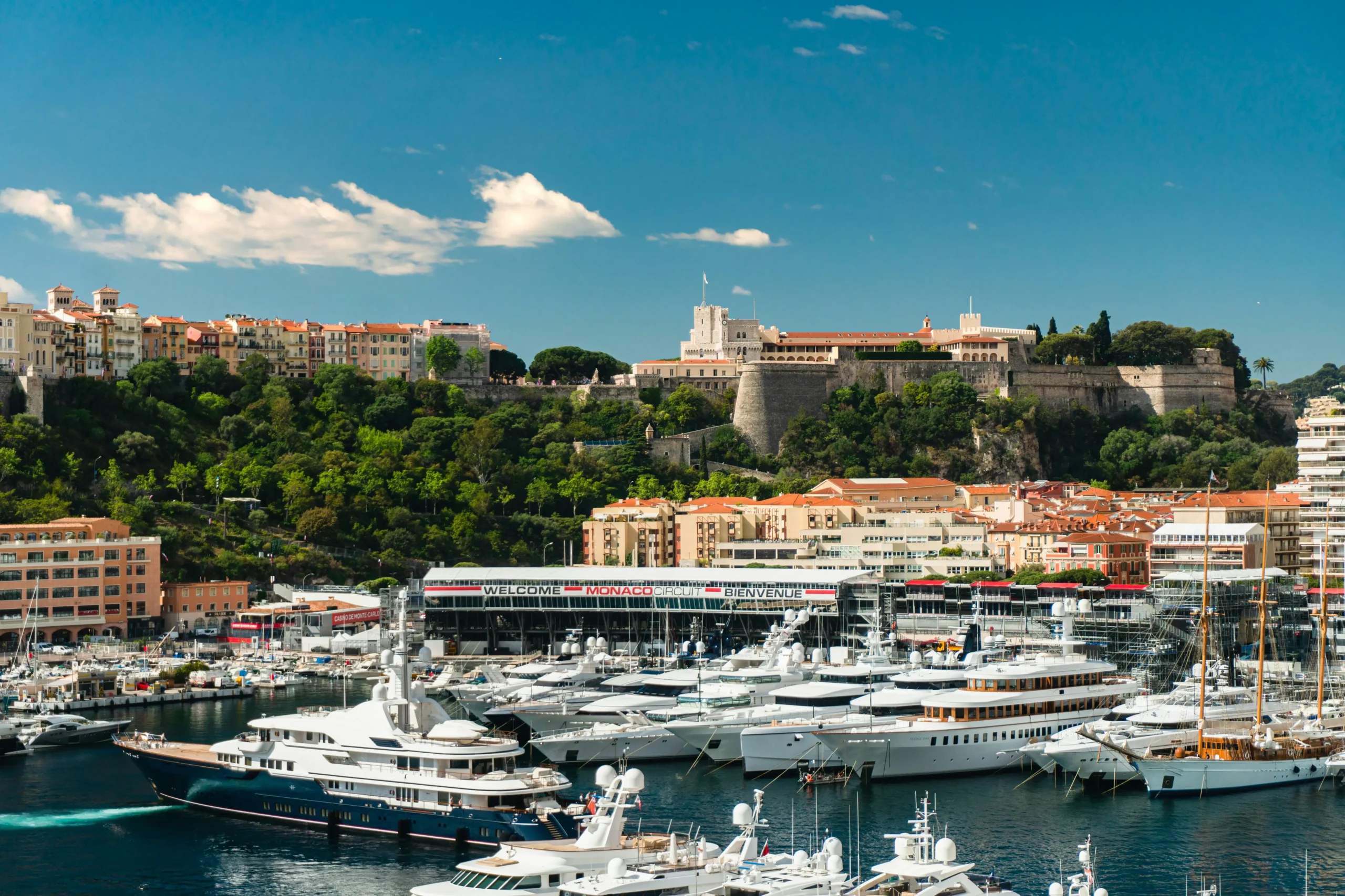 Port Hercule in Monaco on a sunny day