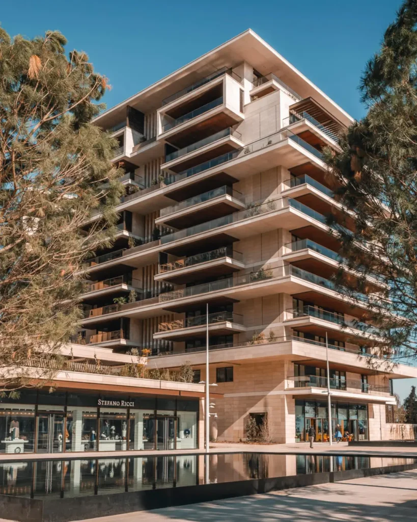 Anse du Portier, Monaco, with luxury retail and luxury residential buildings