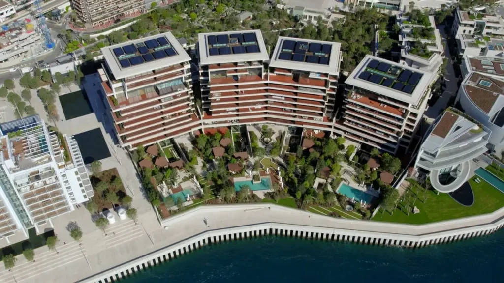 Aerial video over Mareterra, a new development in Monaco