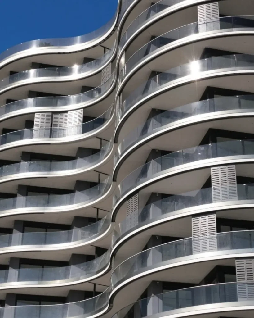 The exterior facade of MoNa residence, a modern luxury building in Monaco