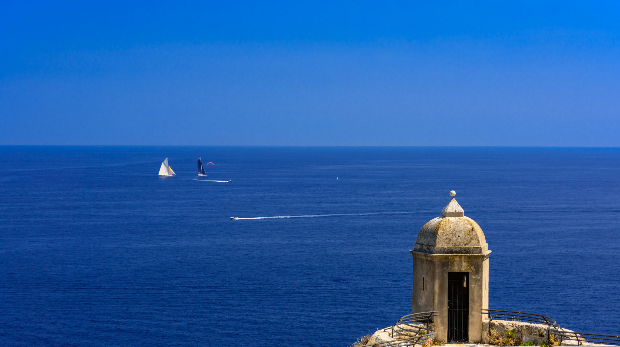 A view of the Mediterranean Sea from Le Rocher in Monaco
